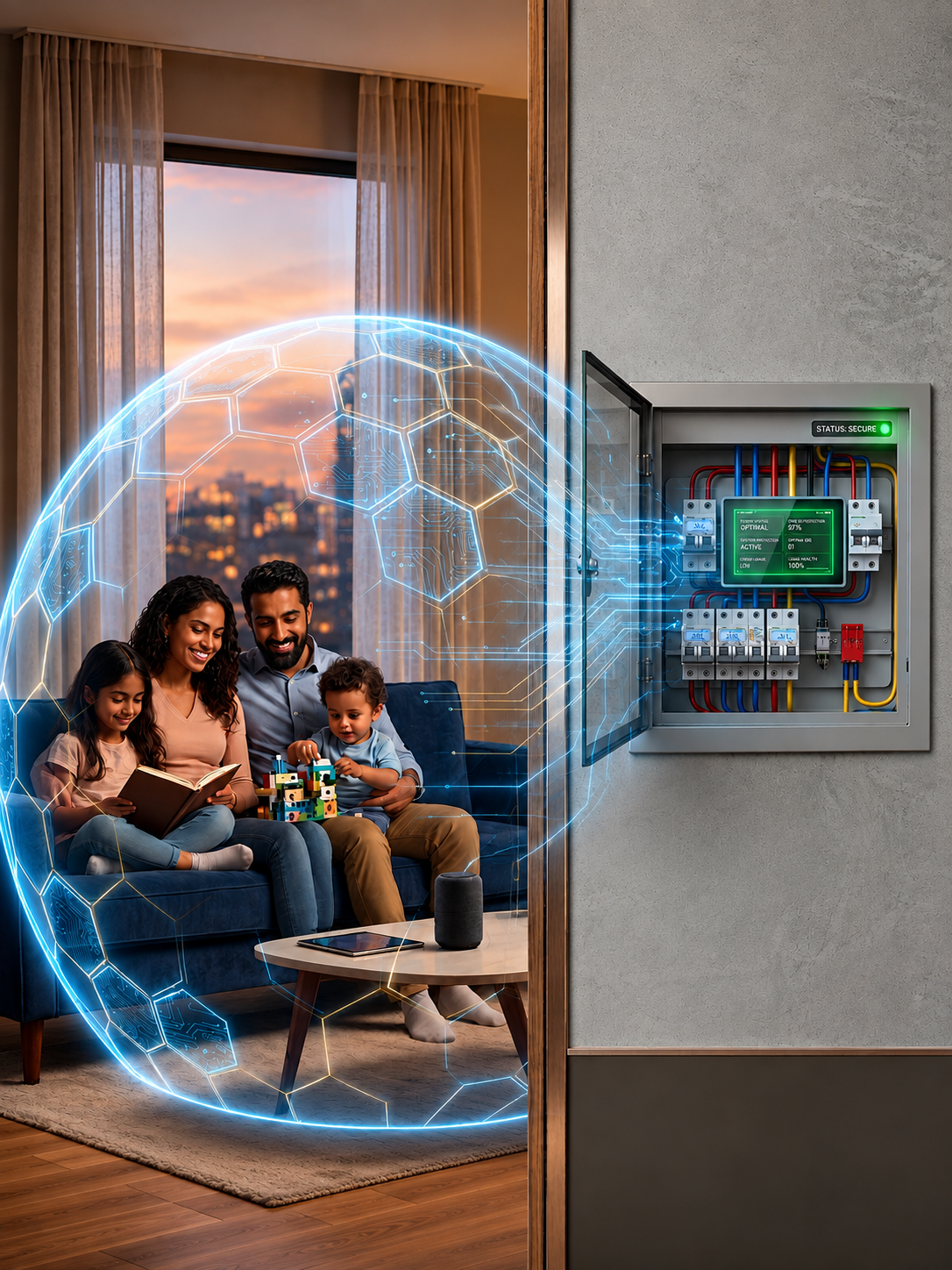 Electrical protection shield icon